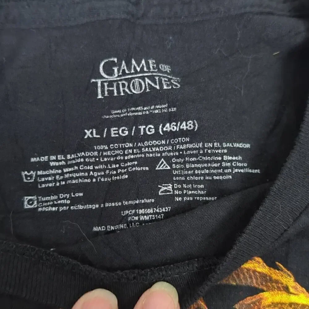Game of Thrones HBO MAX House of Dragons Promo T-Shirt Men’s XL Black